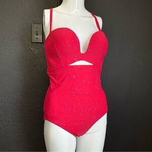Proenza Schouler Red Bustier Molded One piece Swimsuit Large